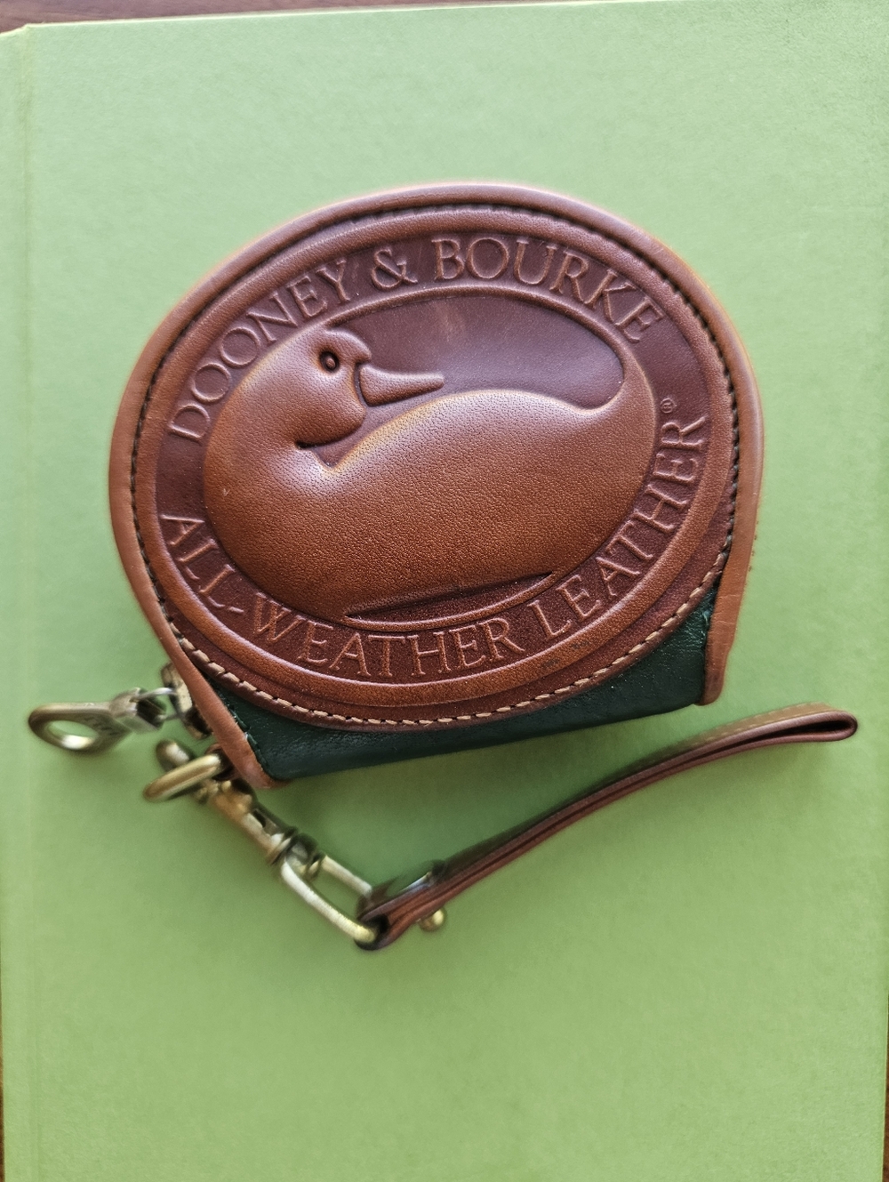 Dooney & Bourke Vintage AWL All Weather Leather Coin Wristlet, Green